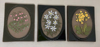 JIE GANTOFTA Sweden Art Pottery Floral Wall Plaques Tiles Aimo Nietosvuori 1970s