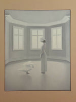 Neil Moore Contemporary Figurative Realist 1979 Matted Print “Mute Swan Song” Ex