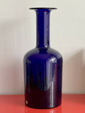 Retro HOLMEGAARD Gulvase 17” Royal Blue Otto Brauer Vintage Modernism w/ Label