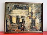 Granville Fisher (1906-1988) Abstract Expressionist Oil Painting MCM Modernism