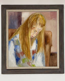 60s 70s Impressionist Painting Sleeping Girl Signed J. Morrow 16” x 18” Framed