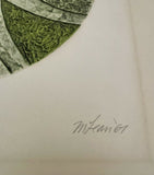 1967 “Lime Tondo” Abstract Etching Linocut Fine Art Print 5/12 Signed M. Lean