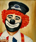 Orig Clown Oil Painting “Ken Pederson Happy Hobo” Alf Maloway Ringling Bros 1988
