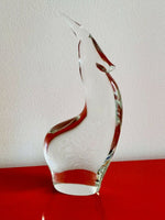 Modernist Crystal Gazelle Deco MCM Midcentury Art Glass 10.5” Tall EUC Heavy!