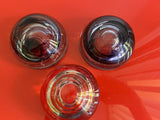 KOSTA BODA Glass Votive Candle Holders Lot of 3 Purple Red SWIRL