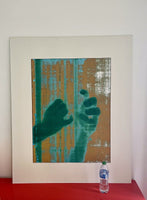 Unusual Signed Oversized Photo Abstraction 34” x 42” Giclee Print Weird Hands
