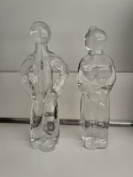 Scandinavian Modern Vintage Reijmyre Crystal Couple 8” Tall Swedish Art Glass