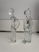 Scandinavian Modern Vintage Reijmyre Crystal Couple 8” Tall Swedish Art Glass