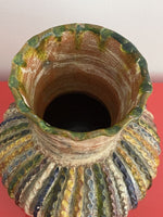 Vtg Italian? Fat Lava Art Pottery Vase Raymor Fratelli Fanciullacci Style 10”