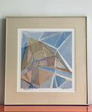 Original Abstract Geometric Gouache On Paper “Canyon Pattern” 1998 Cubist Framed