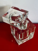 MOD Alessandro Albrizzi 9” Op Art Lucite Ice Bucket 60s 70s Postmodern Space Age
