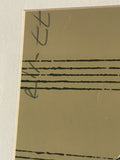 Mod Abstract Musical Note Sheet Music Signed Fine Art Print 30” x 40” Framed Pop