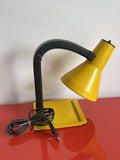 Postmodern 1970s Fasé Fase Yellow Articulated Gooseneck Desk Lamp Spain MCM MOD