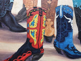Painting COWBOY BOOTS Original Arizona Carnright Western 29 x 29