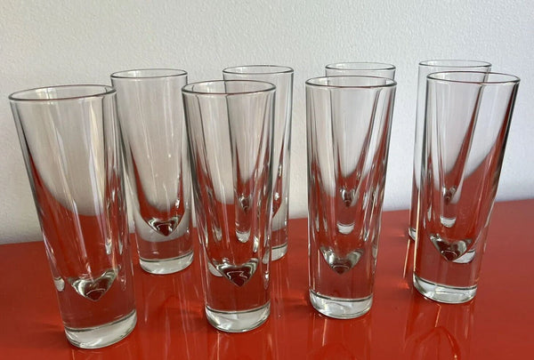 Stemmed cordial glasses - set of 8 - 1980s vintage