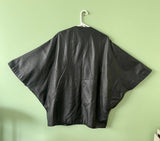 Ronaldus Shamask Vintage Couture 80s 90s Black Leather Jacket Butterfly Sleeve