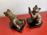 Vintage Art Deco Frolicking Bear Bookends in the style of Louis Albert Carvin