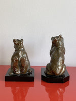 Vintage Art Deco Frolicking Bear Bookends in the style of Louis Albert Carvin