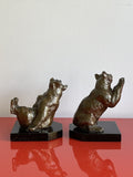 Vintage Art Deco Frolicking Bear Bookends in the style of Louis Albert Carvin