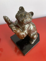 Vintage Art Deco Frolicking Bear Bookends in the style of Louis Albert Carvin