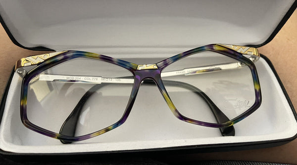 Cazal Vintage 80s Eyeglass Frames Model 354 Col 776  Blue Purple Black No RX