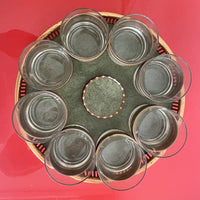 MCM Retro Coppercraft Guild Cocktail Set For 8 Matching Glasses Tray Coasters