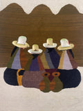 Olga Fisch Folklore Handmade Wool Wall Hanging Tapestry 70s 80s Ecuador Boho
