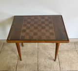 Midcentury Modern Wood Tapered Leg Game Table MCM McCobb Style Checkers Chess