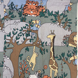 1980s Sandra Boynton Fabric Curtain Panel Pair Zoo Animals Pepperell Made In USA