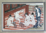 Vintage Bathhouse Interior Koryusai Nishiki Woodblock Print Chuban Japan Erotica