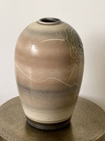 Monumental Jamie Davis Studio Art Pottery 1980s Postmodern Raku Ceramic Vase 14”