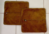 Groovy 60s 70s Leather & Suede 15” Pillow Shams True Vintage Hippie Boho Retro