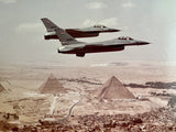 Vintage 80s F-16 Fighting Falcons Photograph 25x21 Pratt and Whitney Offices