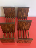 Vintage Wood Table Top Adjustable Book Rack PAIR Arkansas Pine Birch Signed 16”