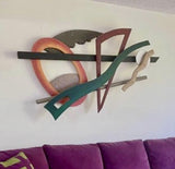 Postmodern 1990s Abstract 3D Wall Sculpture Memphis Milano Pop Art Design 7ft