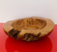 Large 15” Carved Organic Burl Wood Centerpiece Bowl Catchall Rustic Vintage Knot