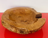 Large 15” Carved Organic Burl Wood Centerpiece Bowl Catchall Rustic Vintage Knot