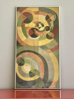 Robert Delaunay Abstract Geometric Art Exhibition Print 16” x 30” Framed 1990s