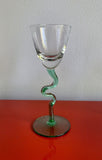 Delicate Vintage Cordial Aperitif Glasses (5) Unusual Twisted Stems Italy Spain