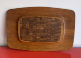 Early Dansk IHQ Teak Wood Tray Platter Cheese Serving Board MCM Jens Quistgaard