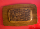 Early Dansk IHQ Teak Wood Tray Platter Cheese Serving Board MCM Jens Quistgaard