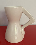 Risqué Mod Ceramic Coffee Mugs Curvy Female Body w/ Hand On Hips Retro Vintage