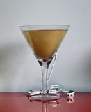 Retro 80s 90s Novelty Glass Martini Cocktail Bar Lamp Kitsch Tiki Barware 12”