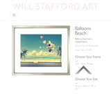 Heart Balloon Beach William Stafford Fine Art Photorealism Framed 23” x 19”