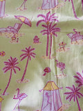 Custom LILLY PULITZER Fabric Tablecloth 58” x 63” Flamingo Palm Tree Mint Green